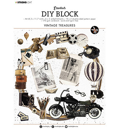Studio Light DIY Block : Vintage Treasures #19 -askartelulehtiö