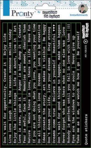 Pronty: Black Text A5 - tarra-arkki