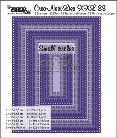 Crealies : Crea-Nest-Lies - Rectangles with small circles -stanssisetti