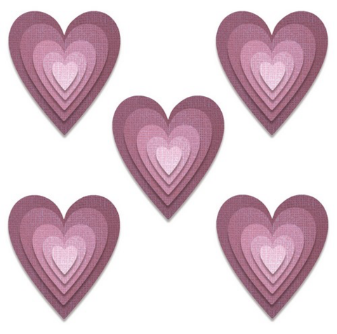 Sizzix Thinlits: Stacked Tiles, Hearts  -stanssisetti