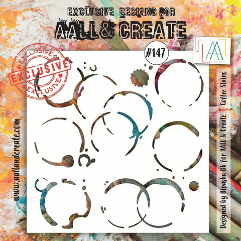 Aall & Create STENCIL  Coffee Stains #147 - sabluuna