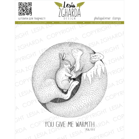 Lesia Zgharda Design: Sleeping Fox with Bunny - leimasinsetti