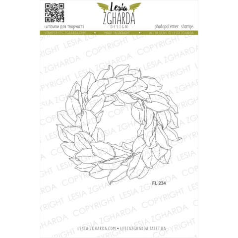 Lesia Zgharda Design: Magnolia Wreath  - leimasin