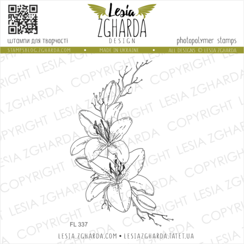 Lesia Zgharda Design: Lily flowers -leimasin