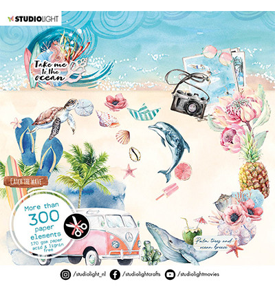 Studio Light: Take me to the ocean Die Cut Book 15 x 15 cm  - leikekuvalehtiö