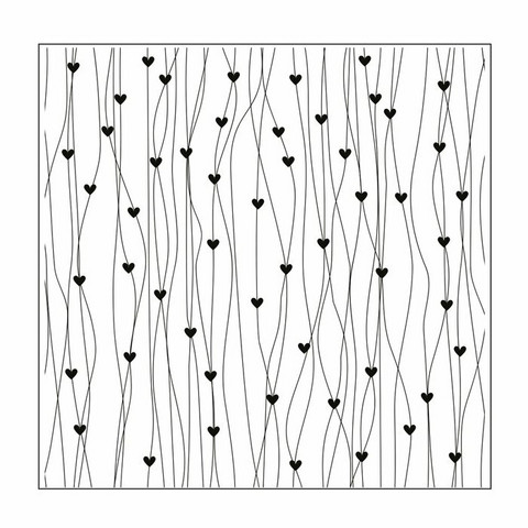 Mundart Stempel:  Lines with hearts - kohokuviointikansio