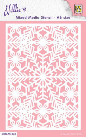 Nellies Choice Mixed Media A6 Stencil : Snowflakes 2  -sabluuna