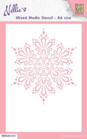 Nellies Choice Mixed Media A6 Stencil : Snow Chrystal - sabluuna