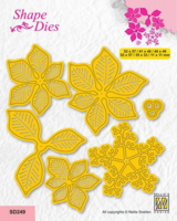 NC Shape Dies: Poinsettia with stamen - stanssisetti