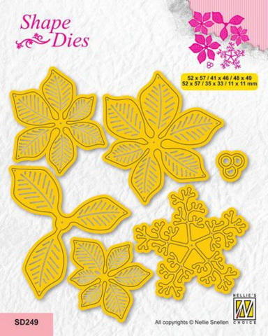 NC Shape Dies: Poinsettia with stamen - stanssisetti