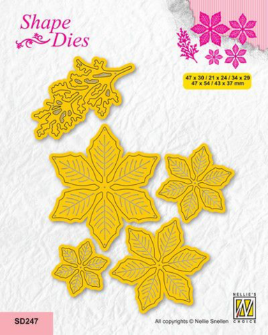 NC Shape Dies: Poinsettia with branch - stanssisetti