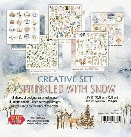 Craft & You Design: Sprinkled with Snow Creative Set Large 12x12 - paperikokoelma