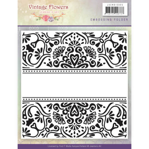Jeanines Art: Vintage Flowers Border  6x6  -   kohokuviointikansio