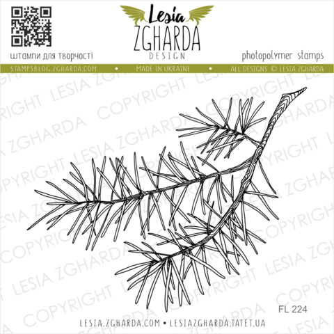 Lesia Zgharda Design: Pine Branch Large- leimasin