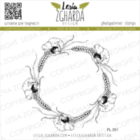 Lesia Zgharda Design: Wreath of Poppies  - leimasin
