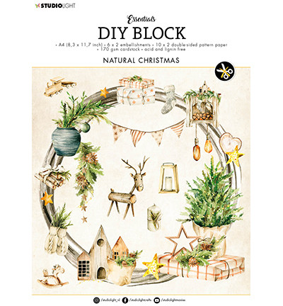Studio Light DIY Block : Natural Christmas  #33 - askartelulehtiö