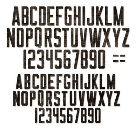 Sizzix Thinlits: Alphanumeric Theory  -stanssisetti