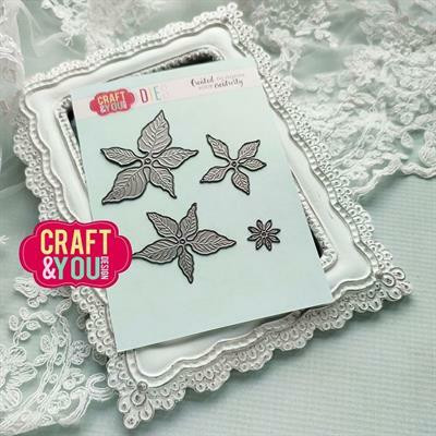 Craft & You: Poinsettia 3  - stanssisetti
