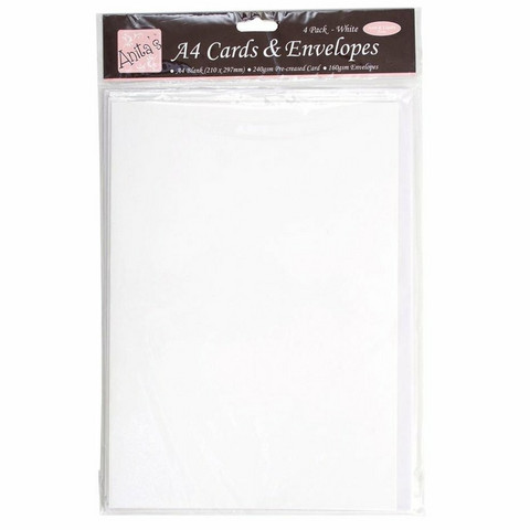 Anita’s  White A4 Cards & Envelopes