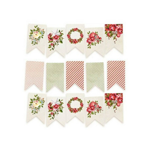 P13: Rosy Cosy Christmas Die Cut Garland -koristepakkaus