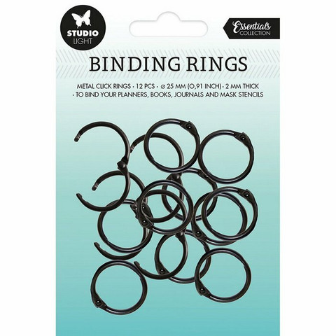 Studio Light Essentials: Binding Rings 25mm  Black - saranarenkaat