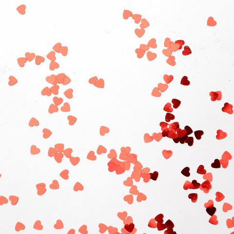 Vaessen Creative: Confetti sydän 5mm punainen 6g purkki