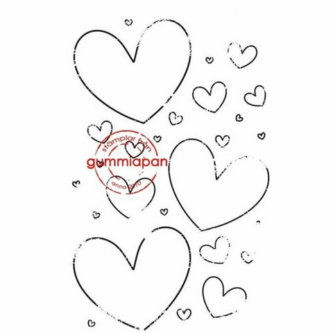 Gummiapan: Hearts Background    - leimasin