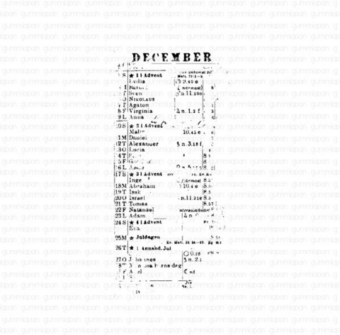 Gummiapan: December Calendar - leimasin
