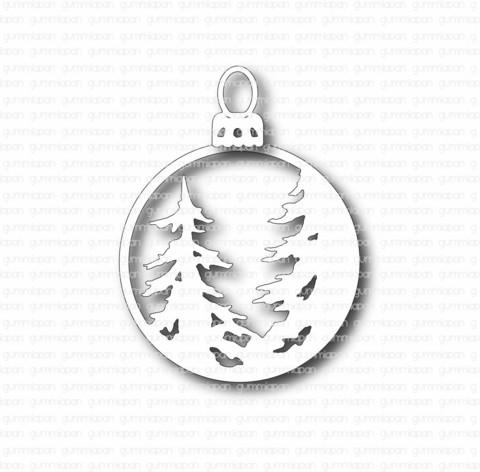 Gummiapan: Christmas Ball with Pines  -  stanssisetti