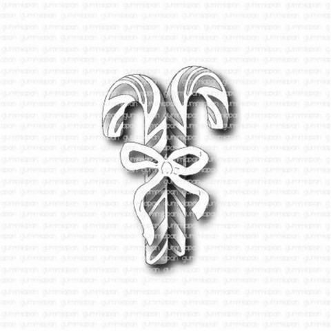 Gummiapan: Candy Canes & Bow  -  stanssisetti
