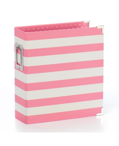 Simple Stories Snap Album  6x8: Pink Stripe -kansio