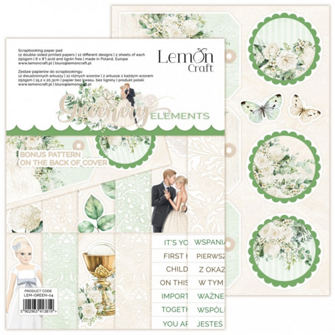 Lemoncraft: Greenery Elements for fussy cutting 6x8  -paperilehtiö