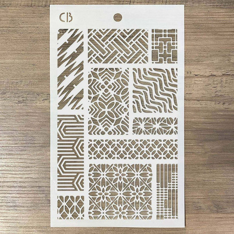 Ciao Bella 5x8 Stencil : Patchwork -sabluuna