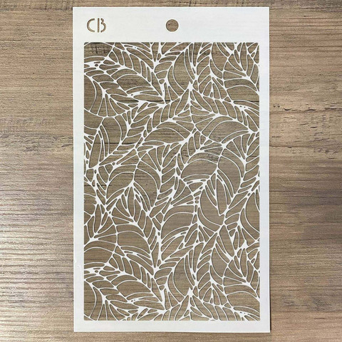 Ciao Bella 5x8 Stencil : Wavy Leaves -sabluuna