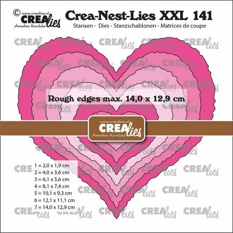 Crealies Crea-Nest-Lies: Heart with Rough Edges  #141- stanssisetti