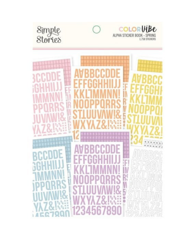 Simple Stories: Color Vibe Alpha Sticker Book: Spring - tarrakirja