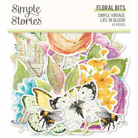 Simple Stories: Simple Vintage Life  in Bloom Floral Bits  - leikekuvat