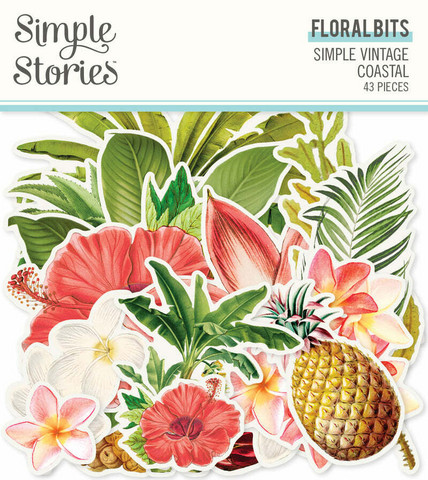 Simple Stories: Simple Vintage Coastal  Floral Bits  - leikekuvat