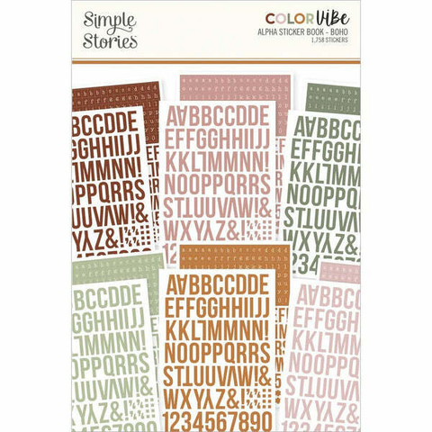 Simple Stories: Color Vibe Alpha Sticker Book: Boho - tarrakirja