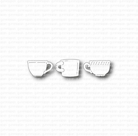 Gummiapan: 3 Teacups   - stanssisetti