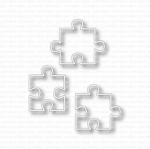 Gummiapan: Puzzle Pieces Outlines  - stanssisetti
