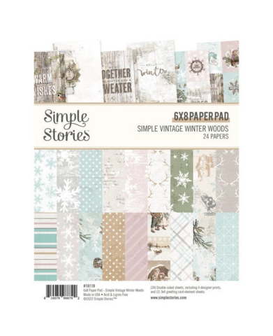 Simple Stories: Simple Vintage Winter Woods  6x8 - paperikko