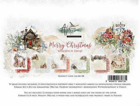 AA Merry Christmas 8x8  - paperisetti