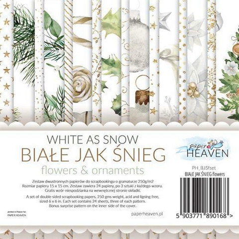 Paper Heaven: White as Snow  - Flowers  6 X 6 - paperikokoelma