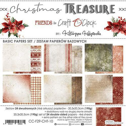Craft O’Clock: Christmas Treasure - Basic Papers Set 8x8  - paperisetti