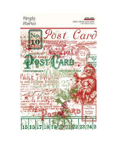 Simple Stories: Simple Vintage Dear Santa 6x8 Rub-ons  - siirtokuvat