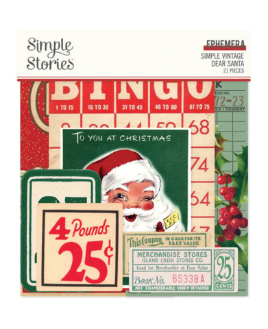 Simple Stories: Simple Vintage Dear Santa Ephemera - leikekuvat