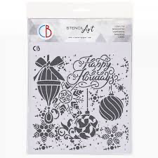 Ciao Bella 8x8 Stencil : Happy Holidays - sabluuna