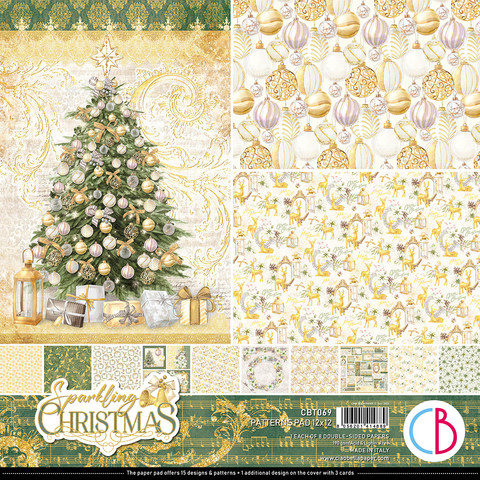 Ciao Bella: Double-Sided Patterns Pad : Sparkling Christmas 12x12