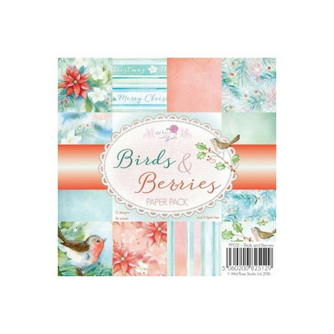 Wild Rose Studio: Birds & Berries 6x6 - paperikokoelma